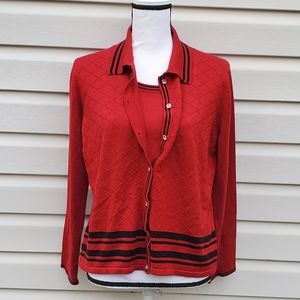 Women's RQT Red Two For Sweater Top Size Medium